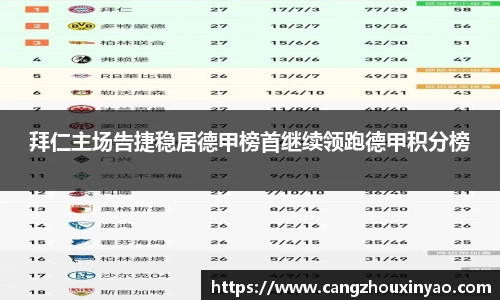 拜仁主场告捷稳居德甲榜首继续领跑德甲积分榜